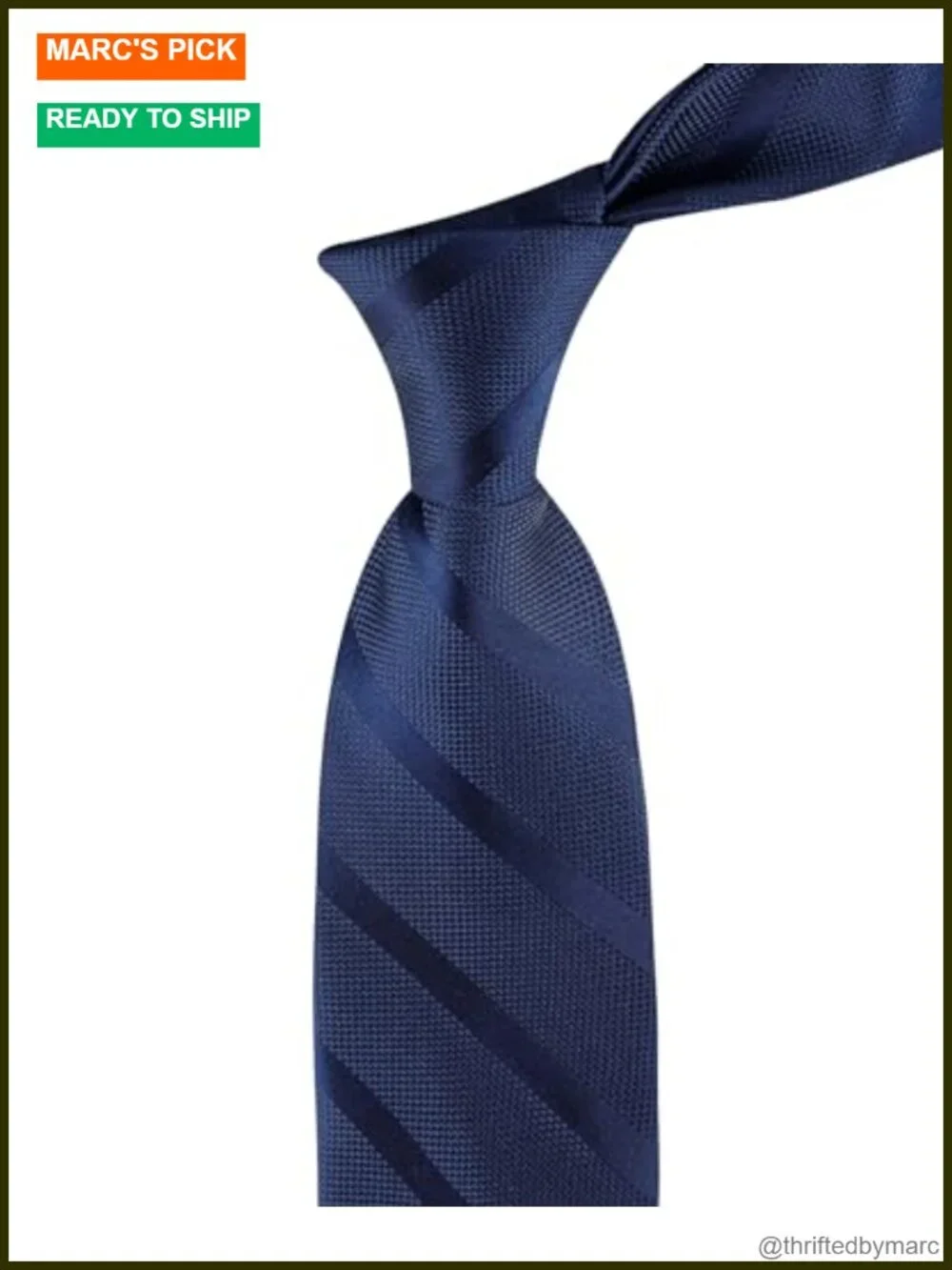 Classic Textured Tonal Stripe Tie - Polyester/Silk, Self Tie, 57